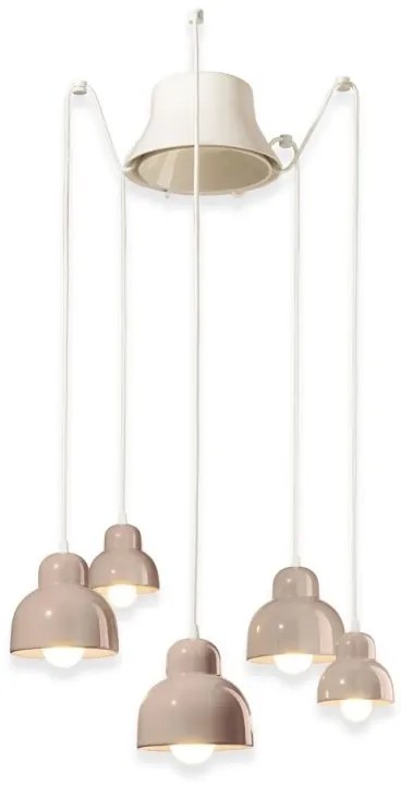 Lustra cu 5 pendule design italian realizat manual din ceramica BERIMBAU