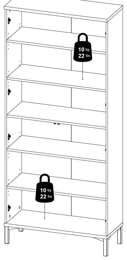 Vitrină albă-în culoare naturală cu aspect de lemn de stejar 89x203x36 cm Roomers – Tvilum