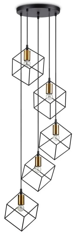 Lustra cu 5 pendule design modern ICE SP5 NERO 237664 IDL