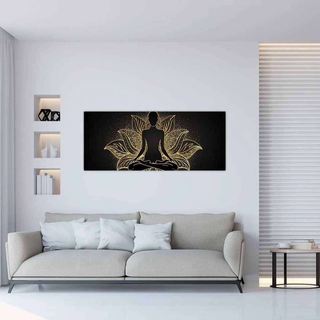 Tablou - Silueta într-o floare de lotus (120x50 cm)