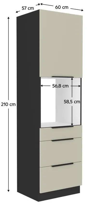 Dulap înalt pentru cuptor încorporat Arikona 60 DPS 210 3S1F (cashmir + negru . 1097069
