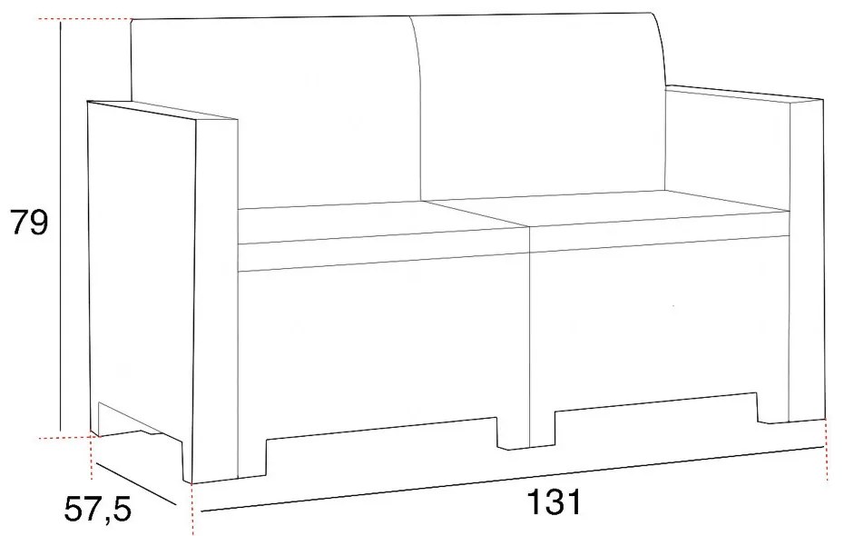 Set mobilier de grădină Nero IV Big cu 6 locuri, grafit
