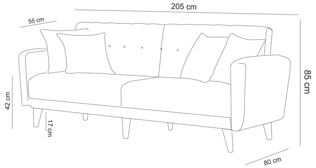 Set canapea fotoliu Aryanna (Albastru închis). 1101497