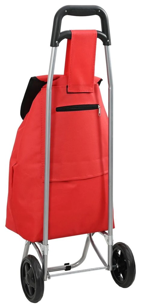 vidaXL Cărucior de cumpărături cu roți, roșu, 35 L