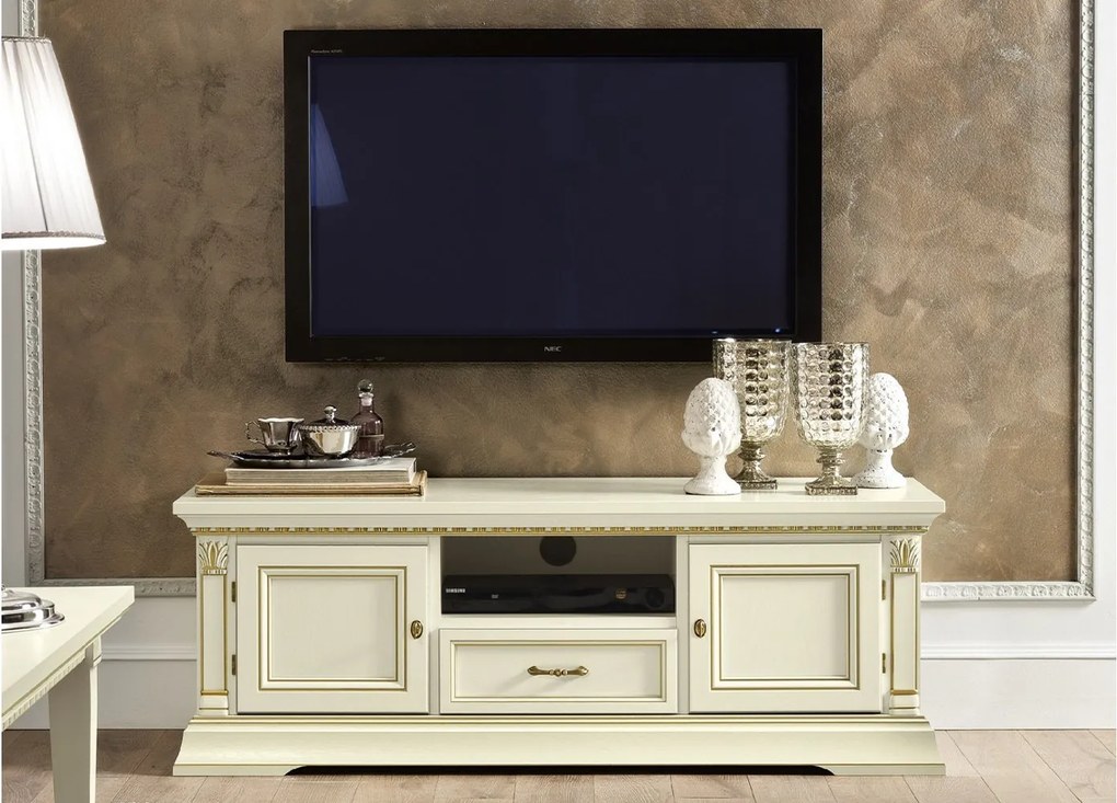 Comodă TV lemn masiv Victoria Personalizabil, 140 × 51 × 50 cm