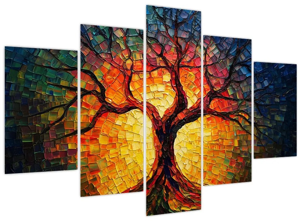 Tablou - Arborele vieții în mozaic (150x105 cm)