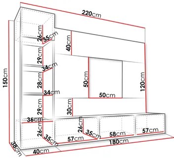 Mobilier living Coprea II (Alb + Marmură Alb) . 1104550