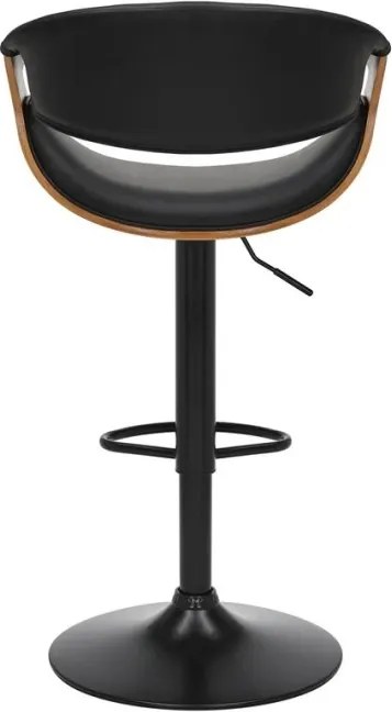 Scaun de bar pivotant ORGANIC nuc/ negru