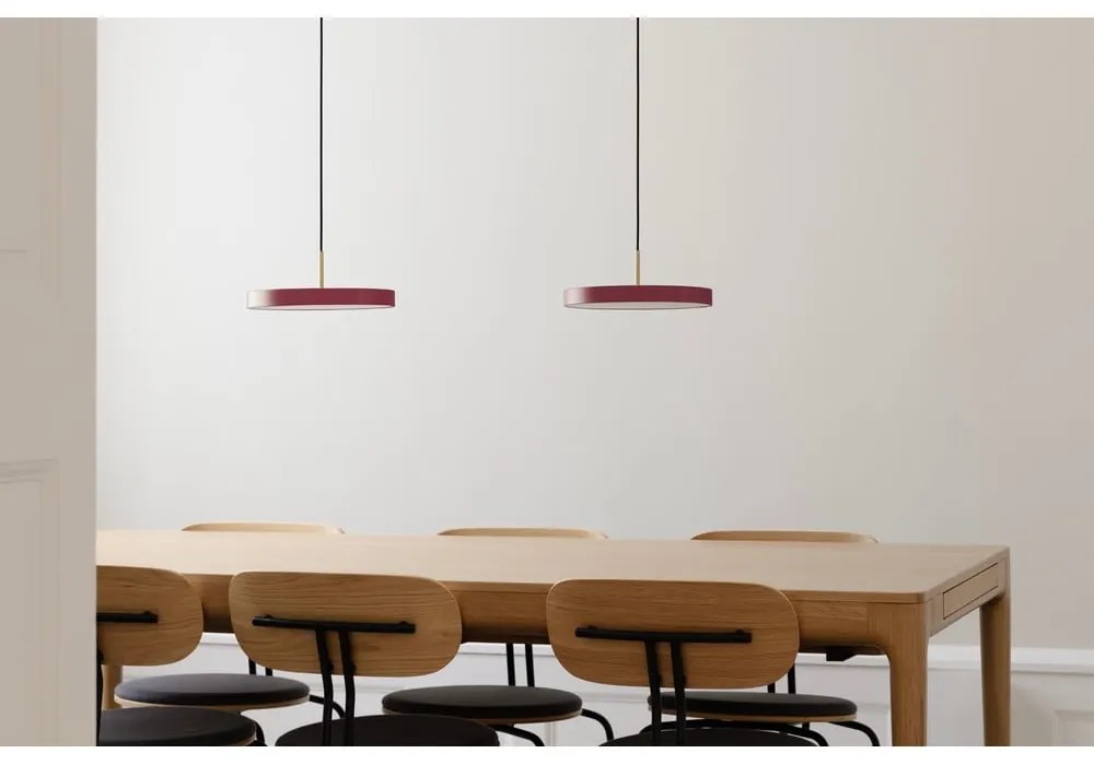 Lustră roșie LED cu intensitate reglabilă din metal cu abajur din metal ø 31 cm Asteria Plus – UMAGE