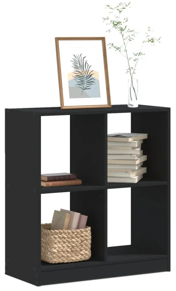 vidaXL Bibliotecă, negru, 68,5x32x75 cm, lemn prelucrat