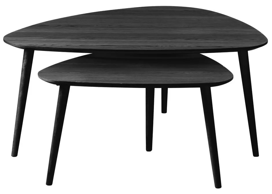 Măsuțe de cafea negre 2 buc. 70x100 cm Adda – Unique Furniture