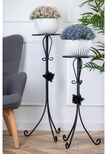 Suport de flori 95x39 cm negru