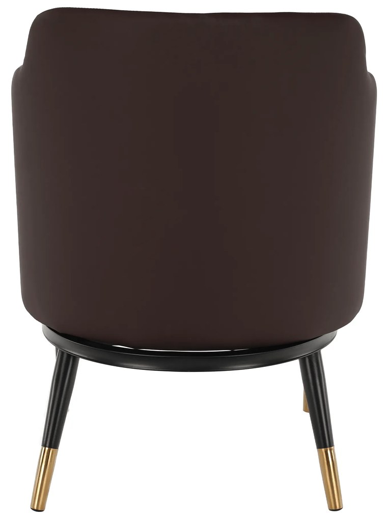 Fotoliu design, model alb-negru/ piele ecologică maro, EMREN