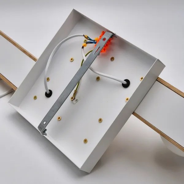 Lustră aplicată MATTE 4xE27/15W/230V alb/stejar