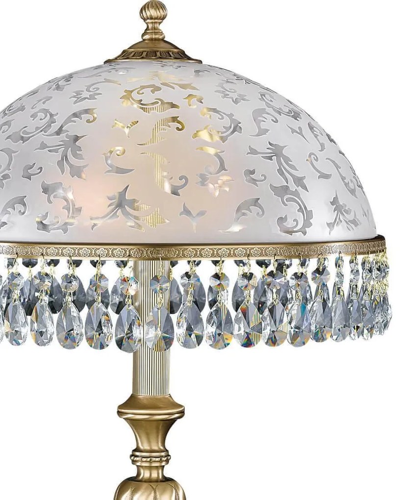 Lampa de masa design clasic realizata manual din alama si Cristal Scholer 6200