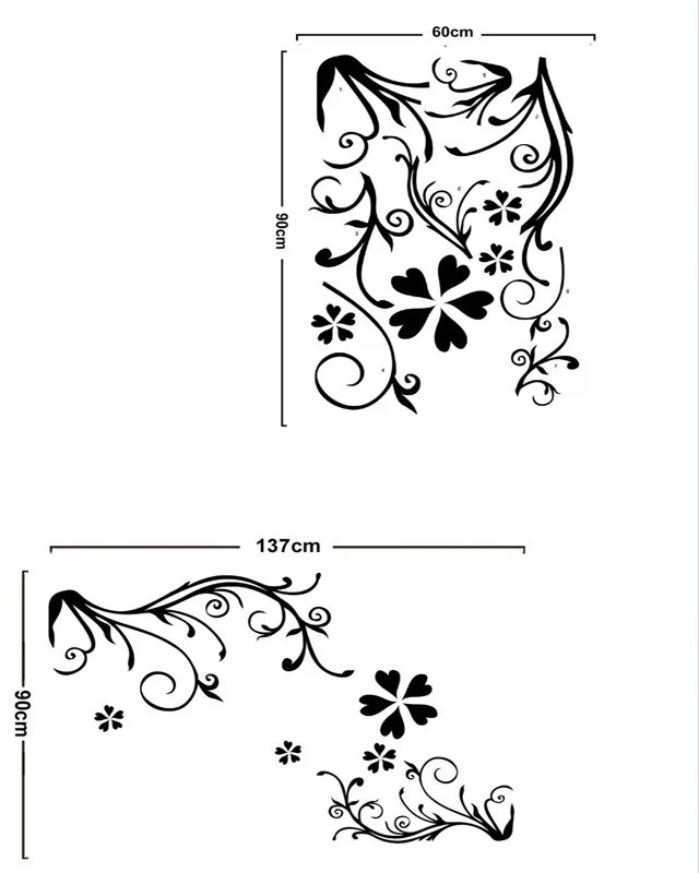 Sticker perete Black Flower Decor