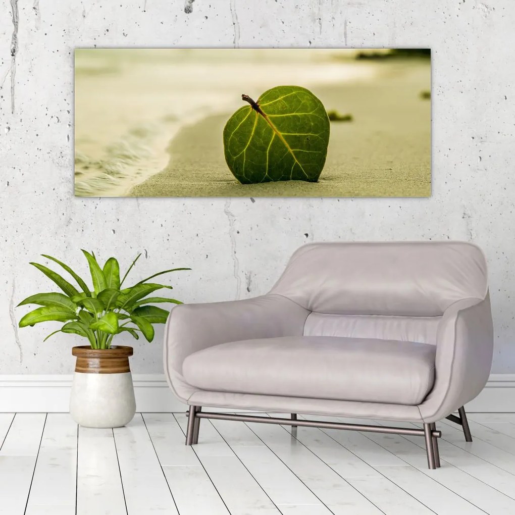 Tablou cu frunză în nisip (120x50 cm)