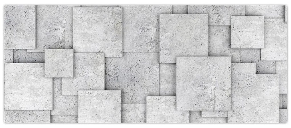 Tablou - Abstracție cu faianță de beton (120x50 cm)