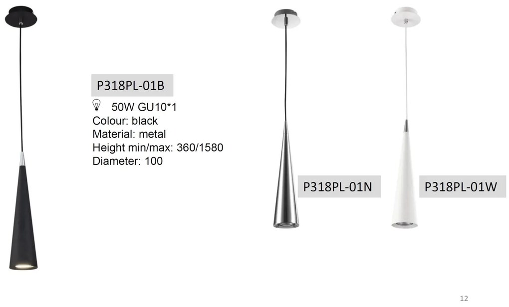 Pendul design modern Nevill negru