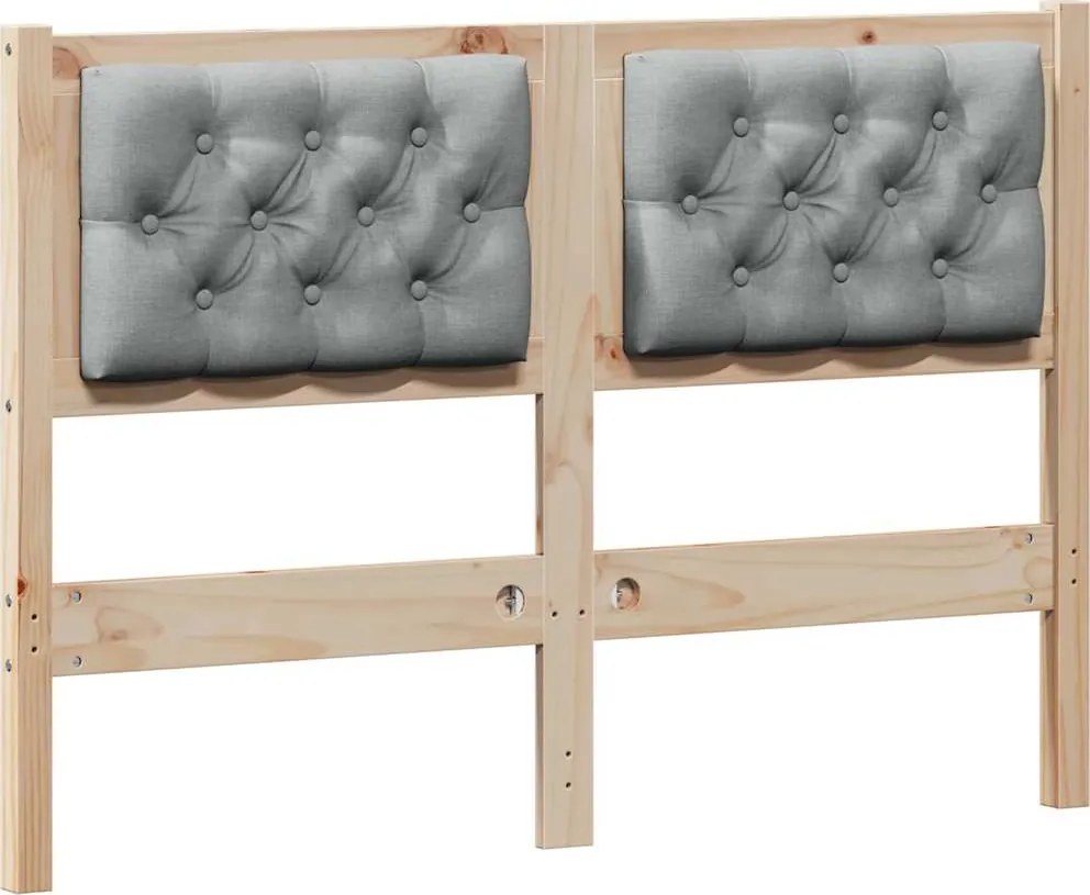 vidaXL Tăblie cap Altele Maro și gri deschis 135 cm Lemn masiv de pin