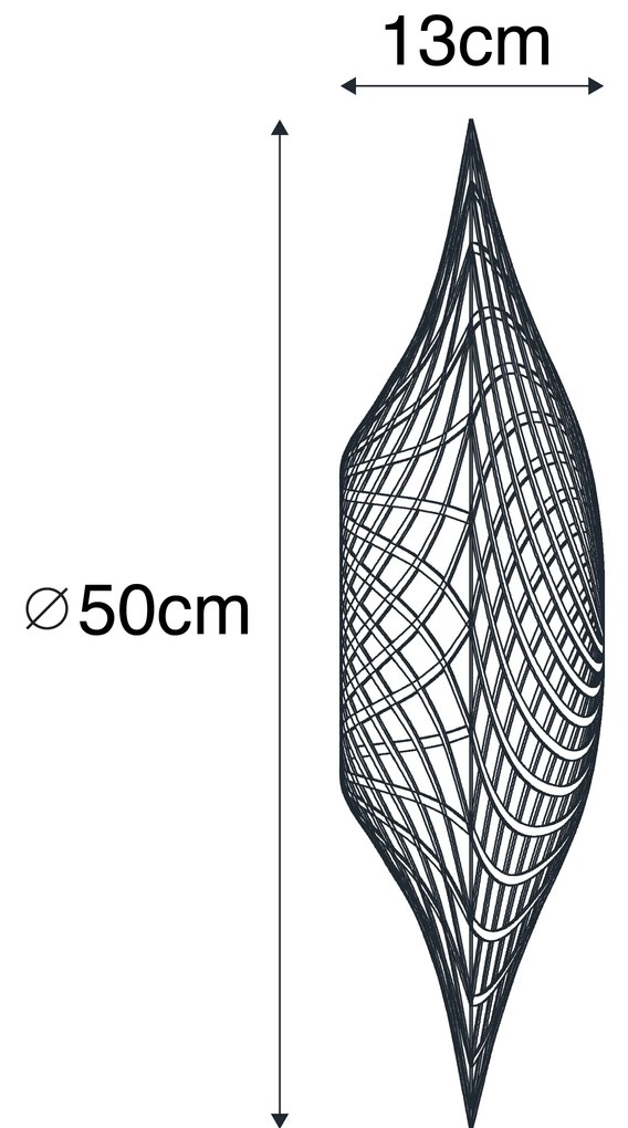 Abajur oriental din bambus 50 cm - Rina