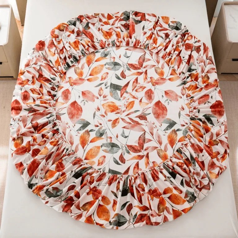 Cearsaf din microfibra AUTUMN LEAVES colorat 90x200 cm