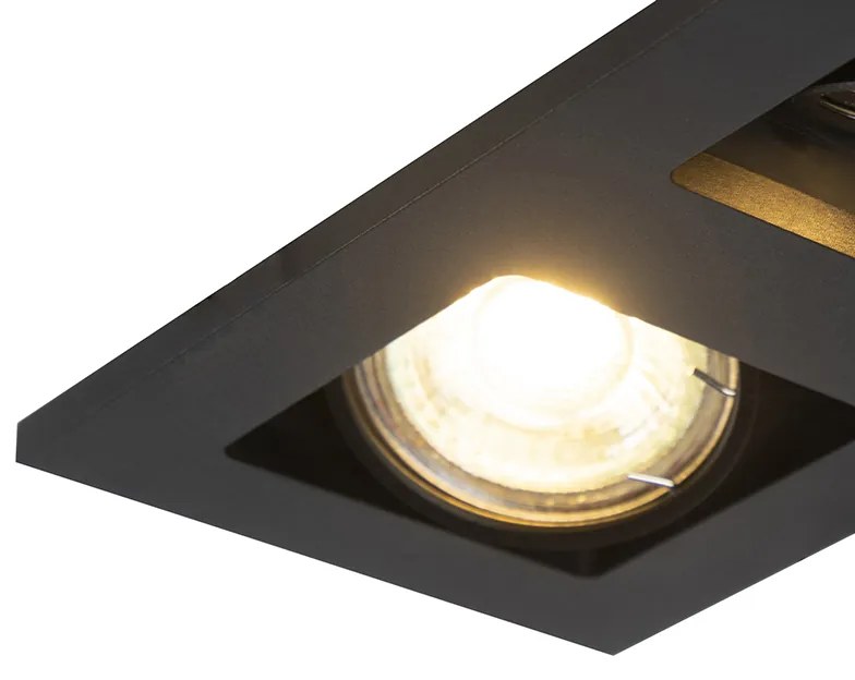 Spot modern inteligent incastrat negru incl. 2 WIFI GU10 - Qure