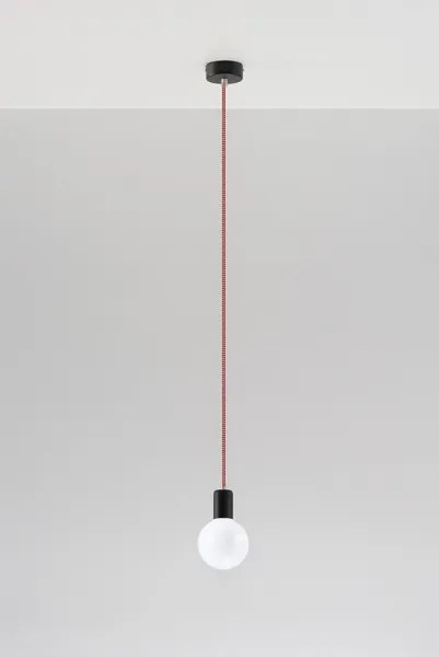 Lustră pe cablu EDISON 1xE27/60W/230V roșie-neagră