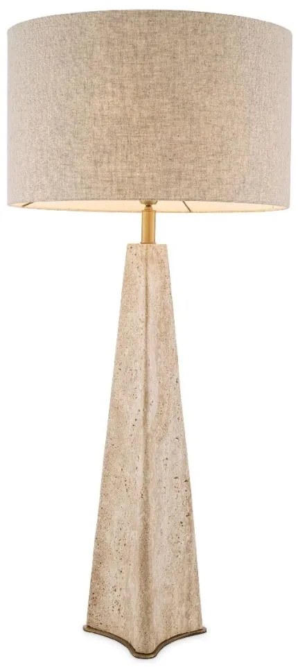 Veioza, Lampa de masa LUX cu baza din travertin Benson