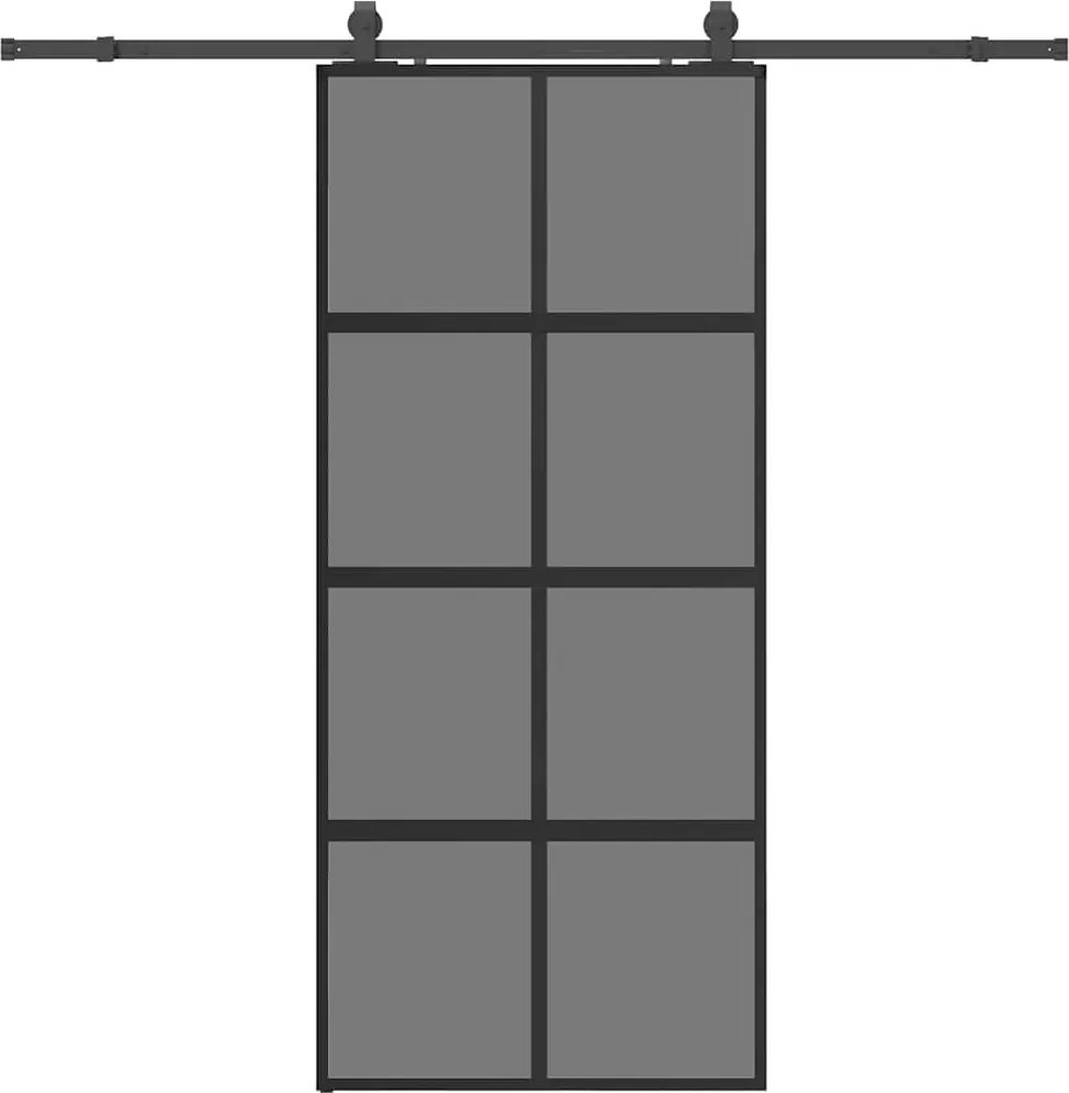 vidaXL Ușă glisantă cu set feronerie neagră 90x205cm sticlă securizată