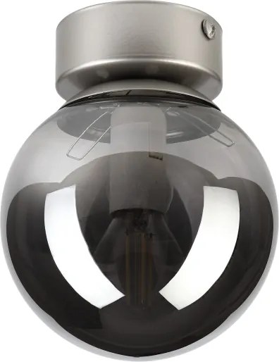 Plafonieră ELIAS 1xE14/5W/230V Ø 13 cm crom mat/gri fumuriu