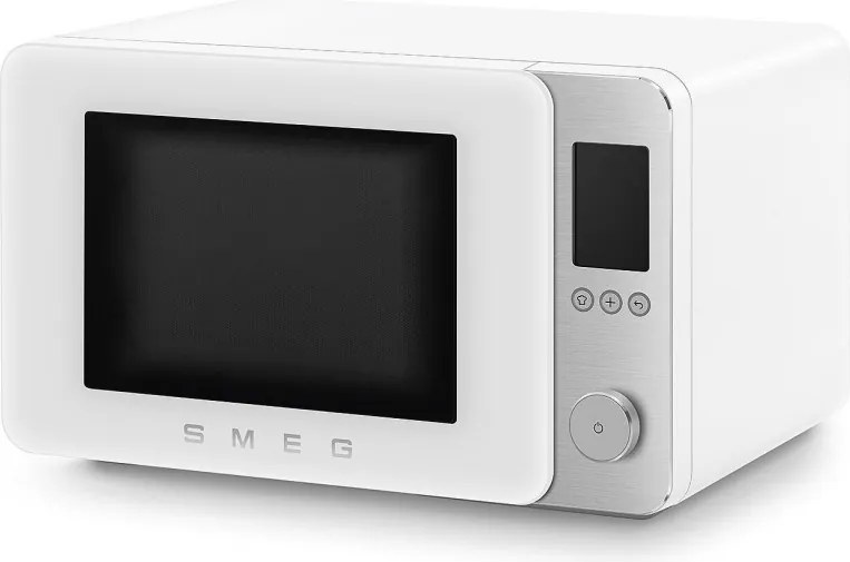 Cuptor cu microunde combinat cu aer cald SMEG Collezione MOC02WHMEU, 900 W, 27 l, 25 de programe, închidere lină, setări personalizate, alb mat