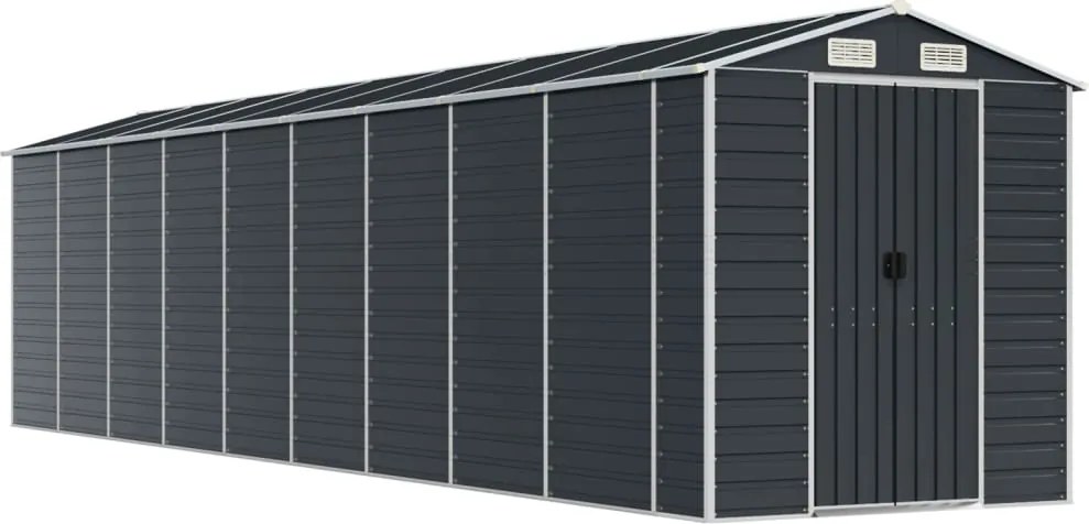 vidaXL Șopron de grădină, antracit, 191x810x198 cm, oțel galvanizat