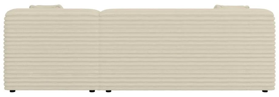 Colțar bej cu tapițerie din catifea reiată (cu colț pe partea dreaptă, cu șezlong) Martin – Ropez