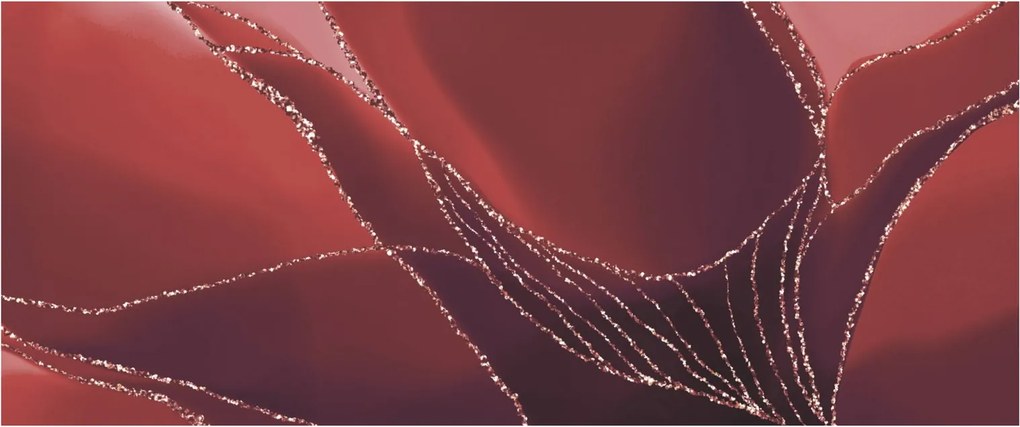 Tablou - Floare abstractă roșie N⁰2 (120x50 cm)