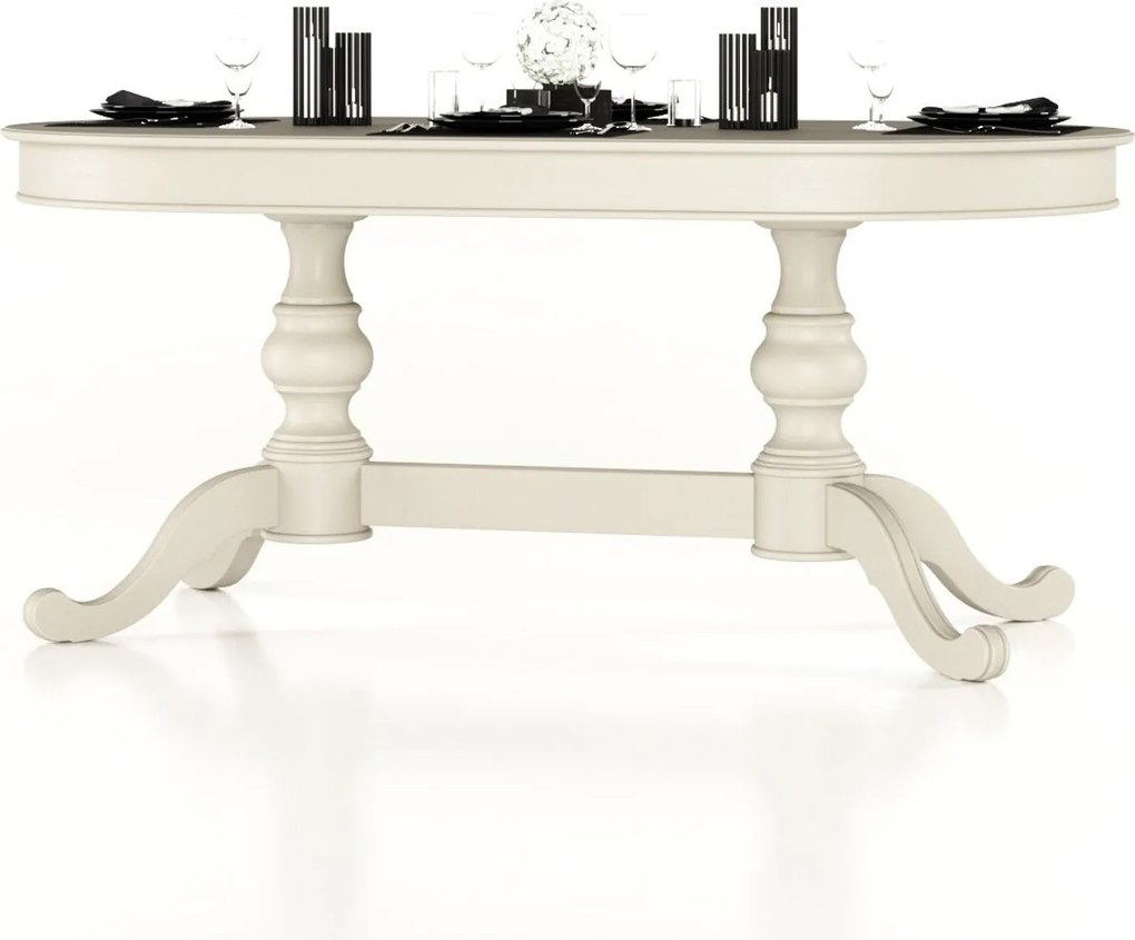 Masă lemn masiv de Dining Seraphia, 180 × 100 × 79 cm - Vanilla
