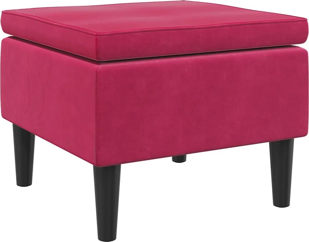 vidaXL Scaun cu picioare din lemn, roșu vin, catifea