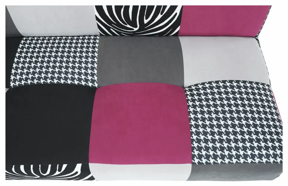 Canapea, textil roz/gri/neagră, ALABAMA