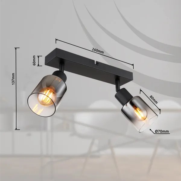 Spot HUBERTUS 2xE14/40W/230V Globo 54308-2