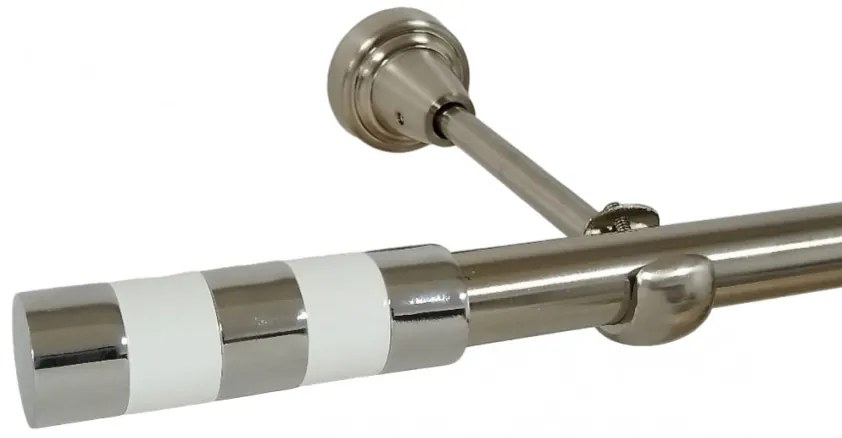 Galerie simpla fara inele cilindru alb 19 mm INOX (Alege marime: 240 cm)