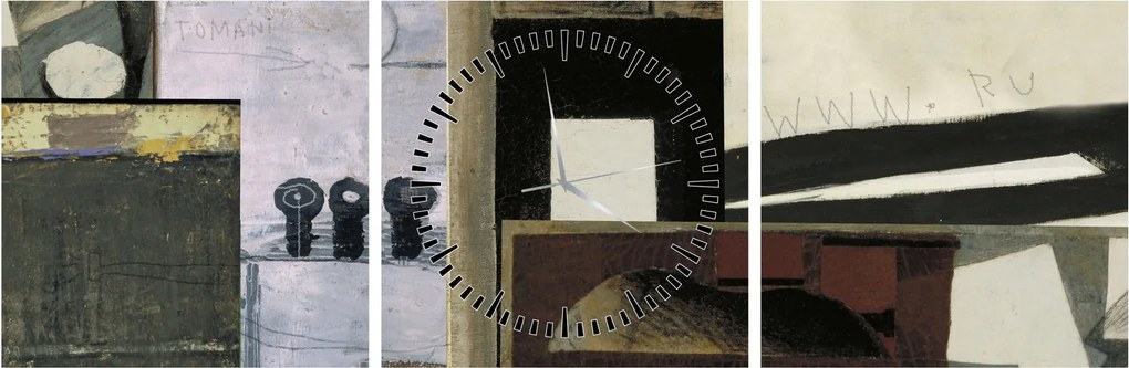 Tablou - Cubism (cu ceas) (90x30 cm)