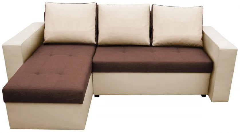 Coltar extensibil Toledo, 226x145x79 cm, 2 lazi depozitare, Reversibil, Bej/Maro