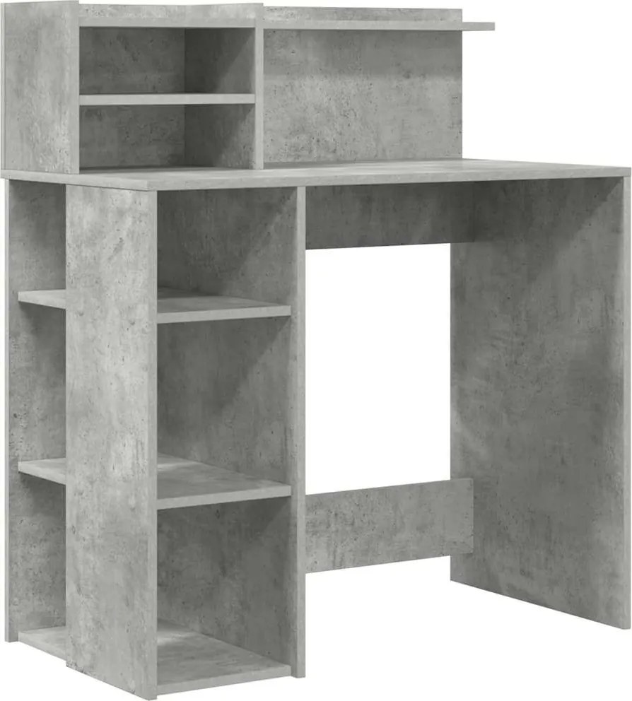 vidaXL Birou cu raft Gri din beton 90 x 48 x 101,5 cm Lemn compozit
