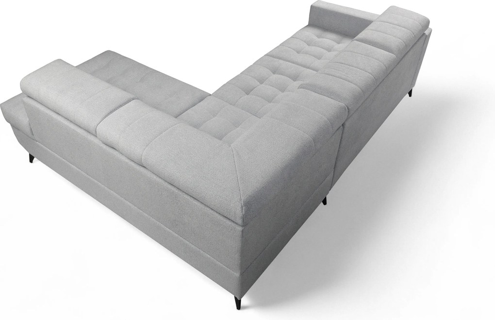 Colțar cu funcție de dormit Nardo L, extensibil, dreapta, - chenille gri deschis Vibe 85