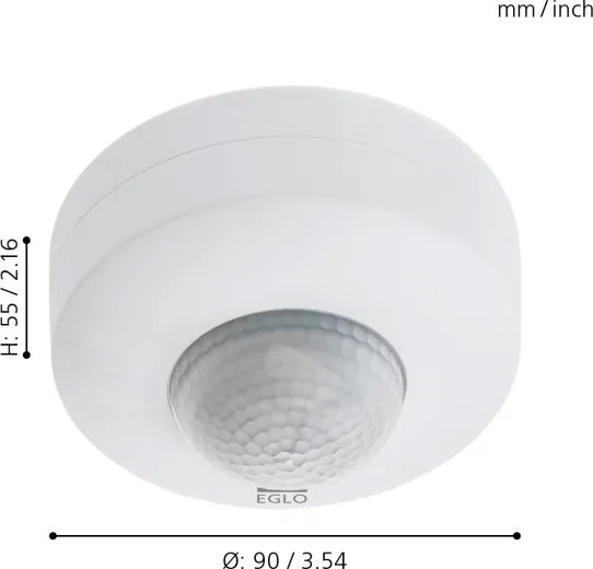 Eglo 97421 - Senzor de mișcare pentru exterior DETECT ME 6, 12 m, alb, IP44