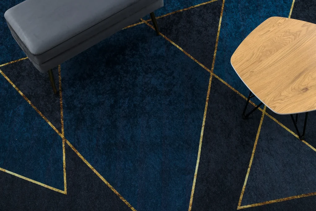 MIRO 52097.801 covor lavabil Geometric anti-alunecare - albastru