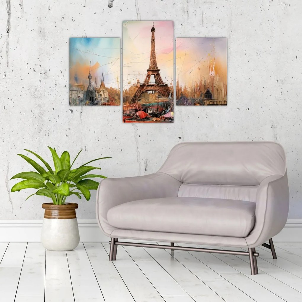 Tablou - Pictură a Turnului Eiffel (90x60 cm)