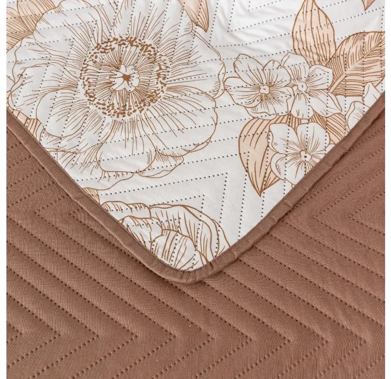 Cuvertura de pat PETALIS crem / maro Dimensiune: 220 x 240 cm