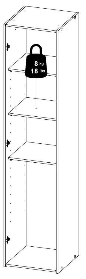 Șifonier alb 39x175 cm Space – Tvilum