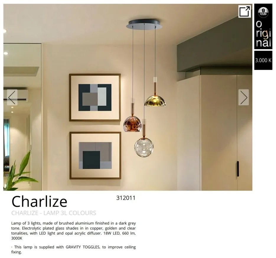 Lustra LED moderna design decorativ Charlize 3L COLOURS